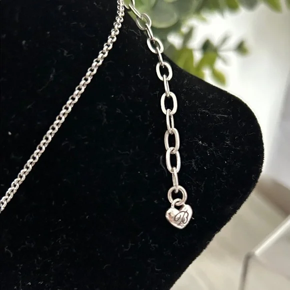 Brighton Silver Flower Pendant Necklace with Red Crystal NWT - Picture 4 of 8